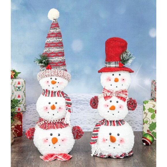 Jolly Crimson Snowman Stacker - Picture 4 of 4